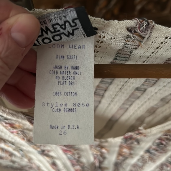 NWT VINTAGE Lagenlook Made in USA Textured Stripe Blouse LOOM WEAR - Picture 5 of 7